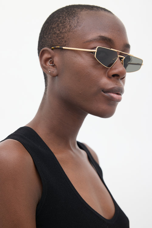 Jenny Bird Gold The Pilot Slim Sunglasses