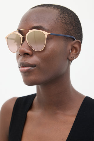 Dior Gold 
Blue DiorReflected Circular Sunglasses