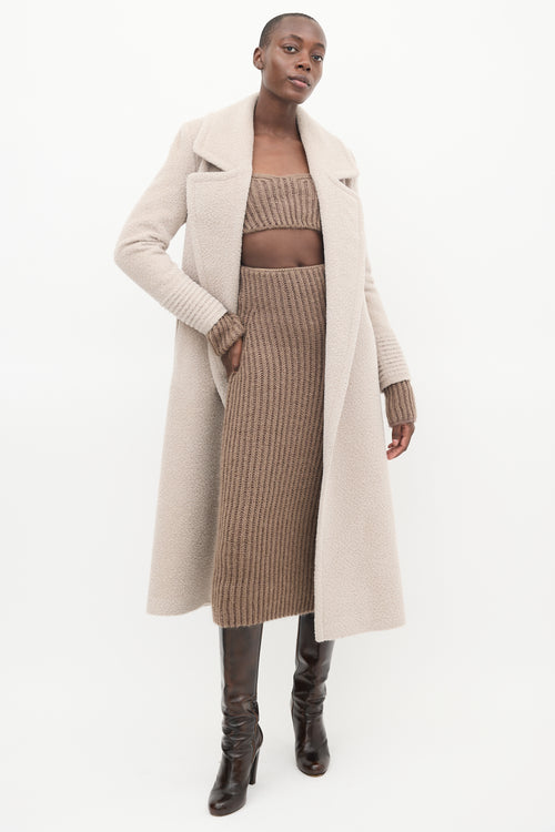 Sentaler Beige Wool Wrap Coat