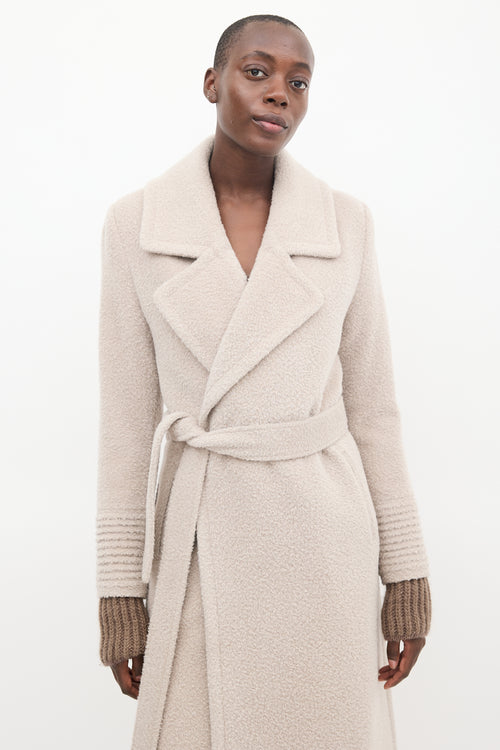 Sentaler Beige Wool Wrap Coat