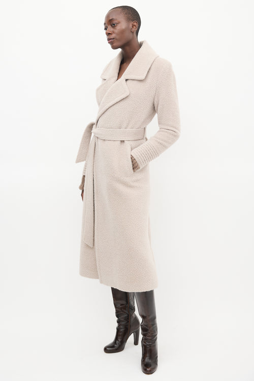 Sentaler Beige Wool Wrap Coat