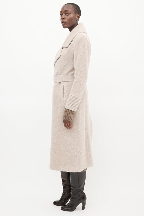 Sentaler Beige Wool Wrap Coat