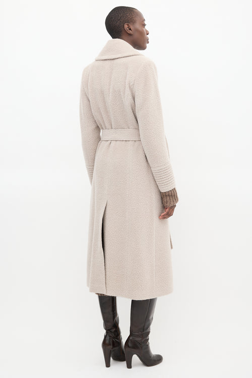 Sentaler Beige Wool Wrap Coat