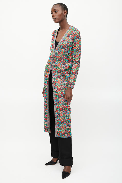 Valentino Multicolour Metallic Knit Cardigan