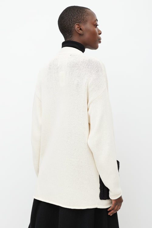 KGW Cream 
Black Knit Open Cardigan