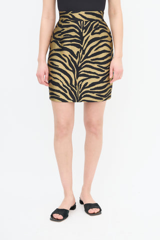 Khaite Gold 
Black Print Skirt