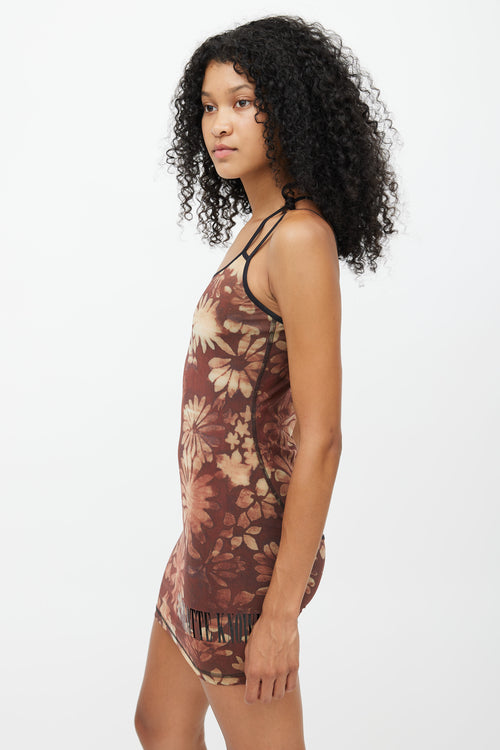 KNWLS Brown Vortex Floral Dress