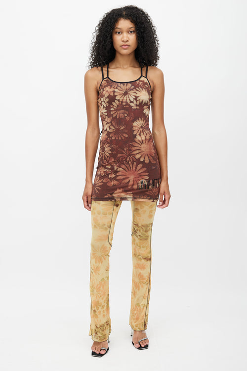 KNWLS Brown Vortex Floral Dress