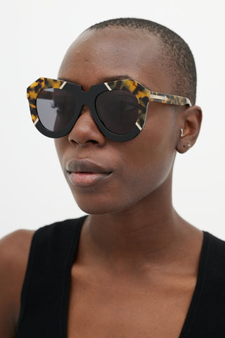 Karen Walker Black 
Multicolour One Splash Sunglasses