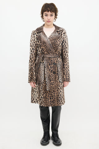 Karen Millen Brown 
Black Faux Fur Printed Coat