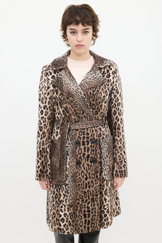 Karen Millen Brown 
Black Faux Fur Printed Coat