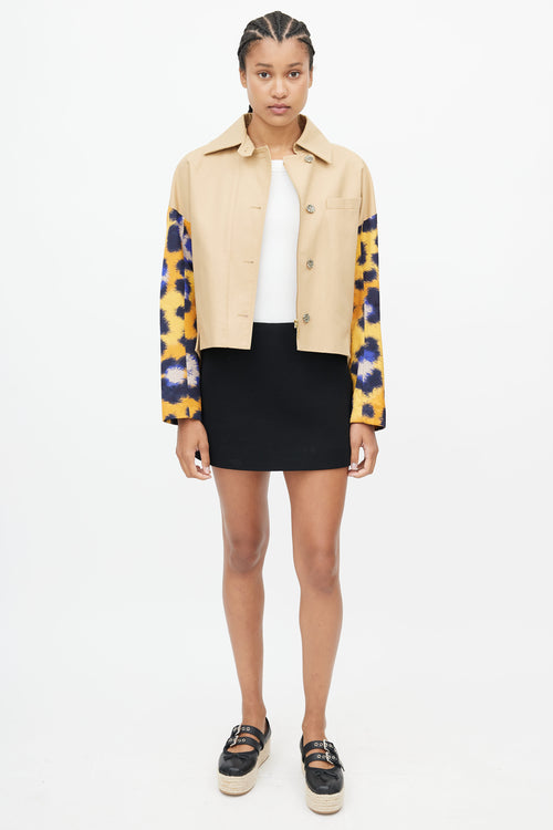 Kenzo Beige 
Multicolour Logo Print Jacket