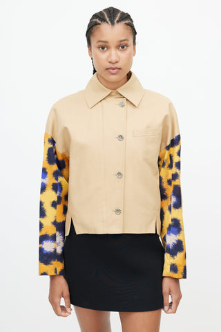 Kenzo Beige 
Multicolour Logo Print Jacket