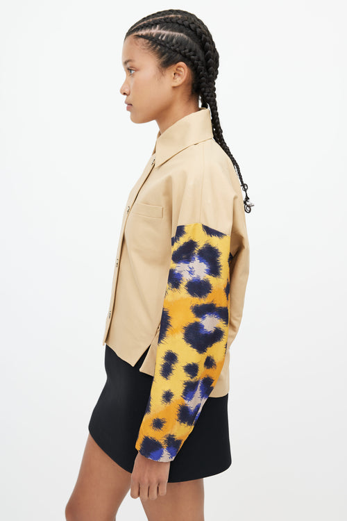 Kenzo Beige 
Multicolour Logo Print Jacket