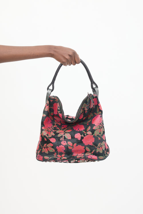 Kenzo Black 
Multicolour Leather Floral Studded Bag