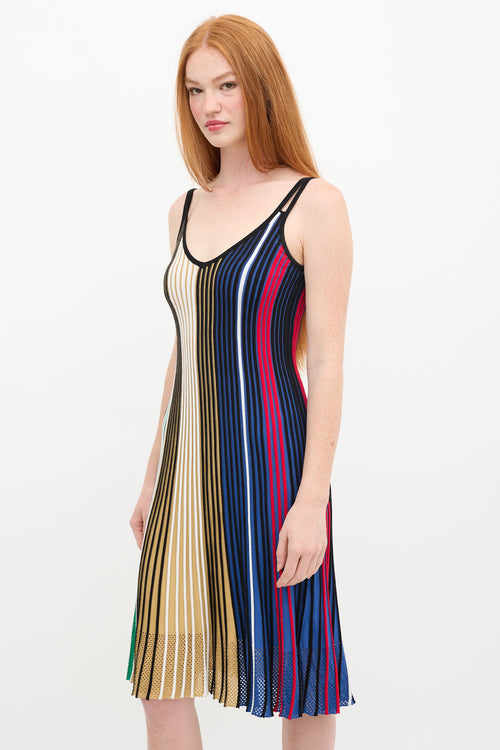 Kenzo Black 
Multicolour Stripe Ribbed Dress