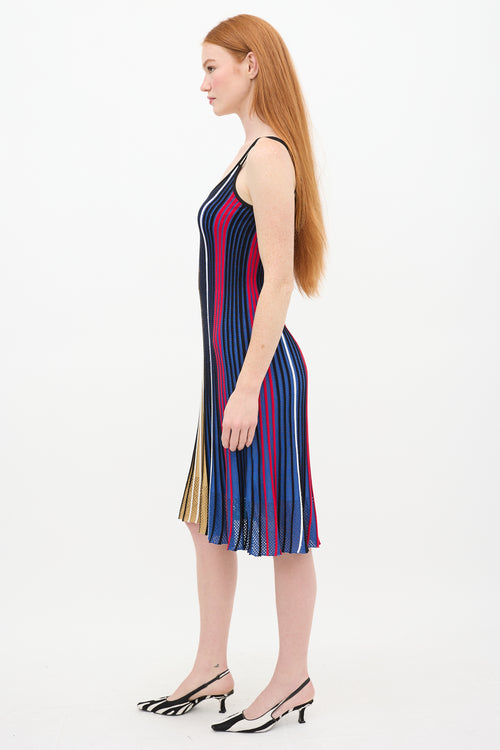 Kenzo Black 
Multicolour Stripe Ribbed Dress