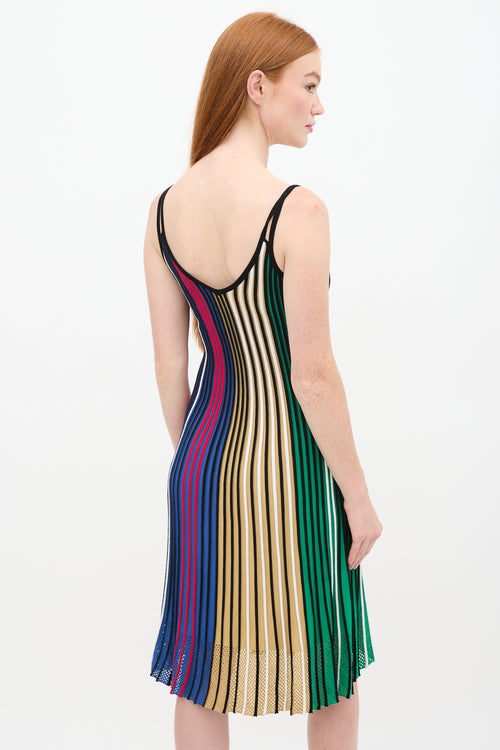 Kenzo Black 
Multicolour Stripe Ribbed Dress