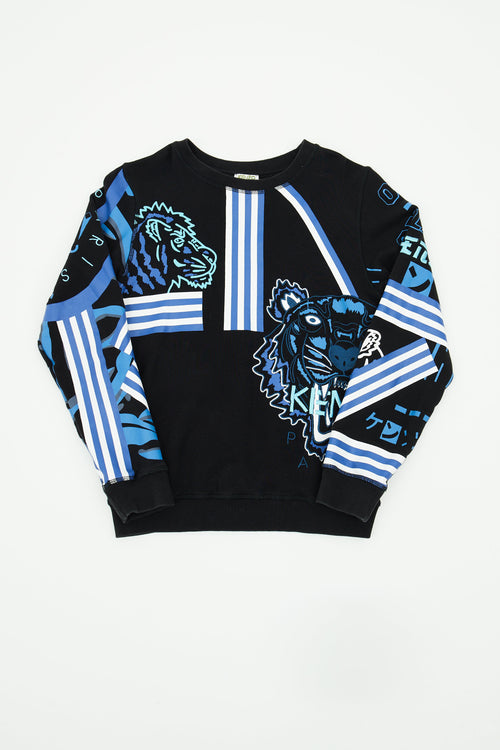 Kenzo Black Graphic Logo Top