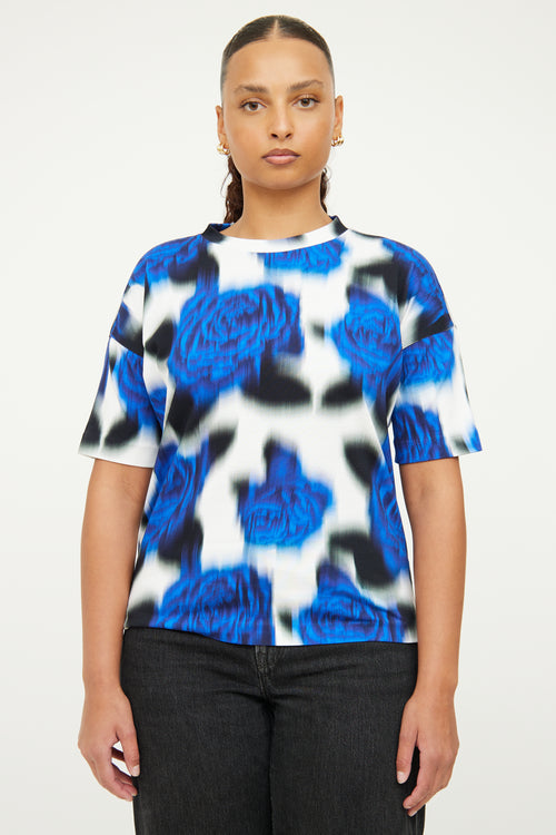 Kenzo Blue 
White Short Sleeve Top