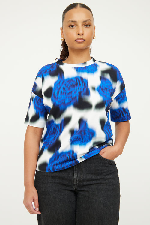 Kenzo Blue 
White Short Sleeve Top