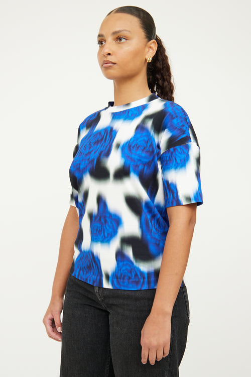 Kenzo Blue 
White Short Sleeve Top