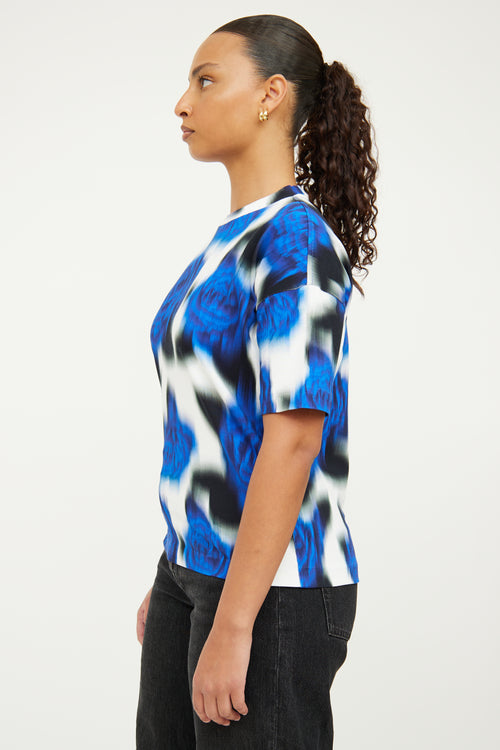 Kenzo Blue 
White Short Sleeve Top