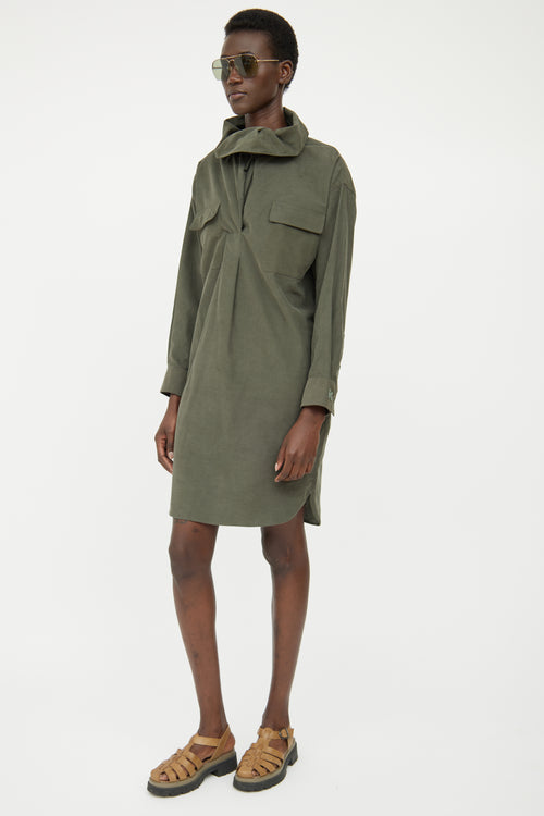 Kenzo Green Corduroy Dress