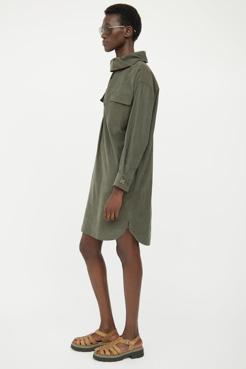 Kenzo Green Corduroy Dress