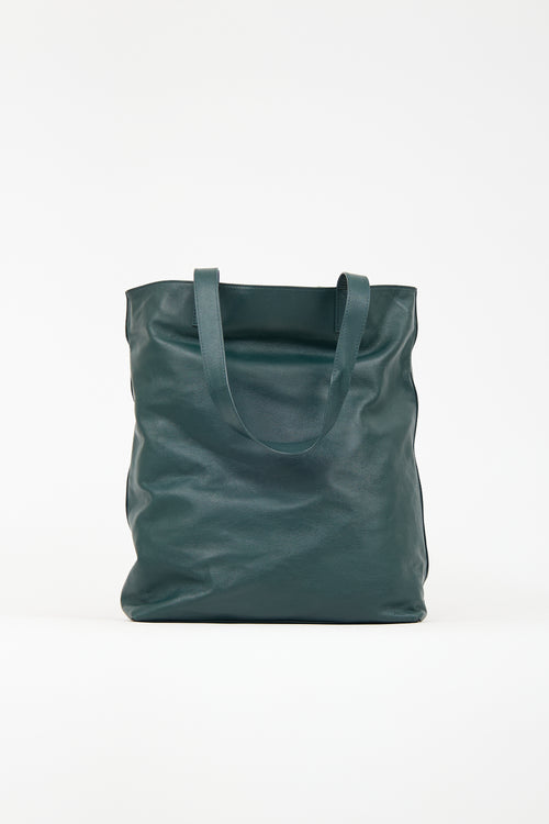 Kenzo Dark Green Leather Eye Tote