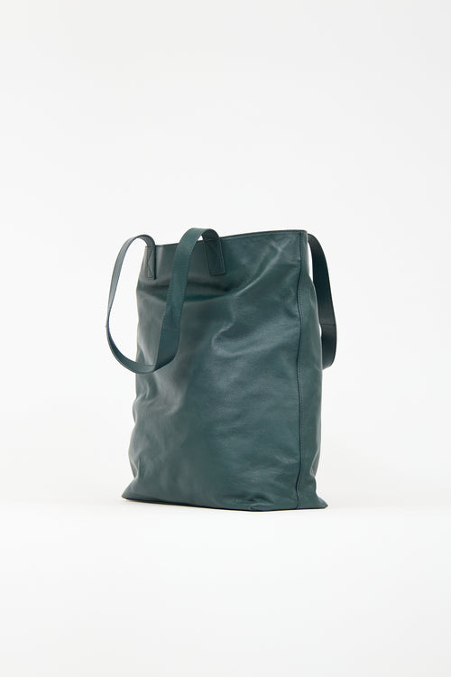 Kenzo Dark Green Leather Eye Tote