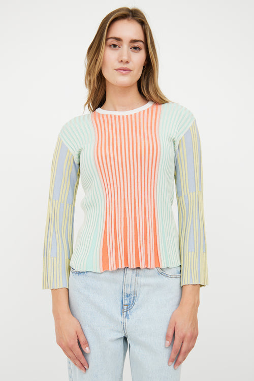 Kenzo Pink 
Multi Pastel Rib Knit Shirt