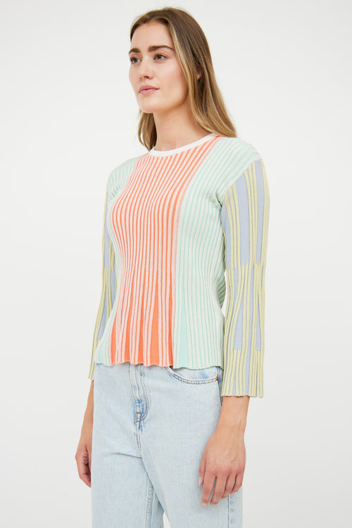 Kenzo Pink 
Multi Pastel Rib Knit Shirt