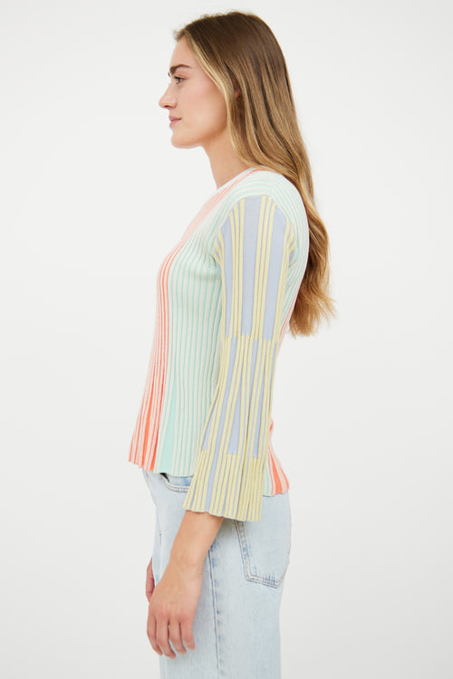 Kenzo Pink 
Multi Pastel Rib Knit Shirt