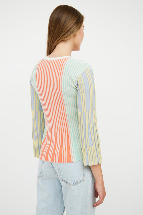 Kenzo Pink 
Multi Pastel Rib Knit Shirt