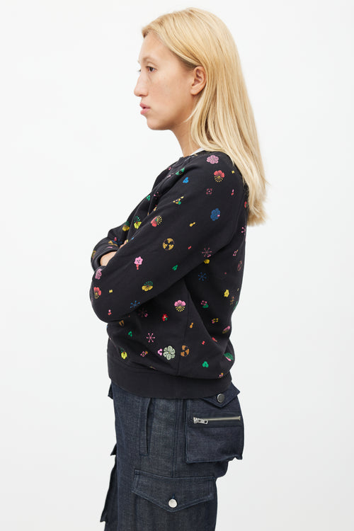 Kenzo Navy 
Multicolour Floral Sweatshirt