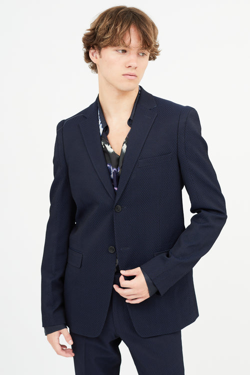 Kenzo Navy Textured Suit