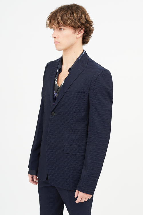 Kenzo Navy Textured Suit