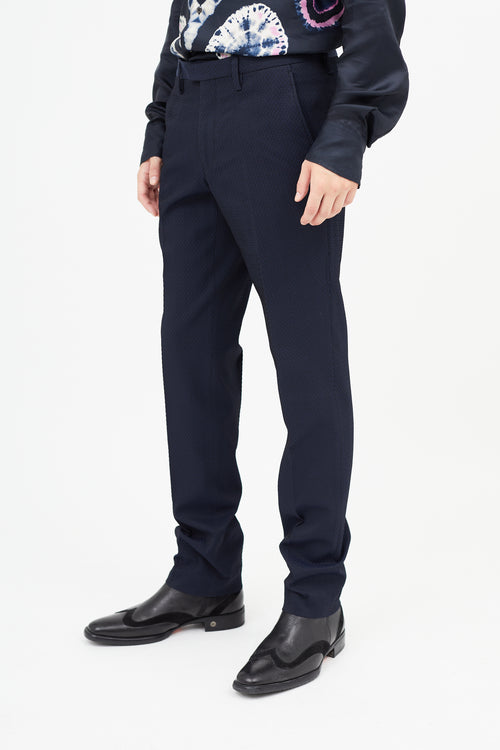 Kenzo Navy Textured Suit