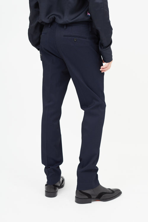 Kenzo Navy Textured Suit