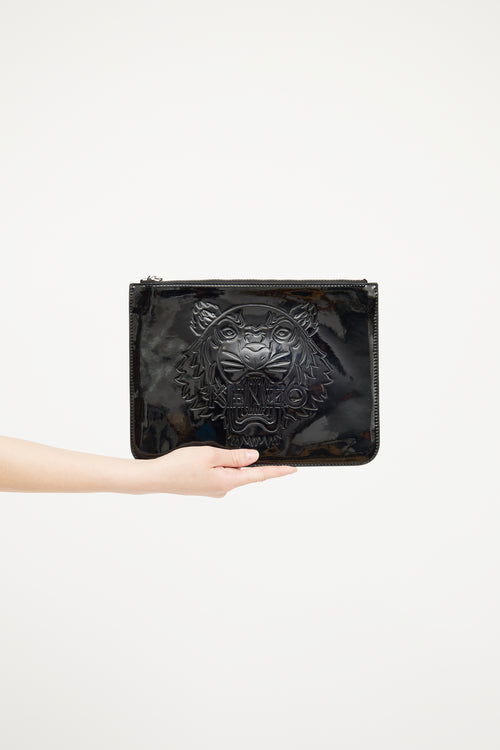 Kenzo Black Patent Borsa Do Clutch