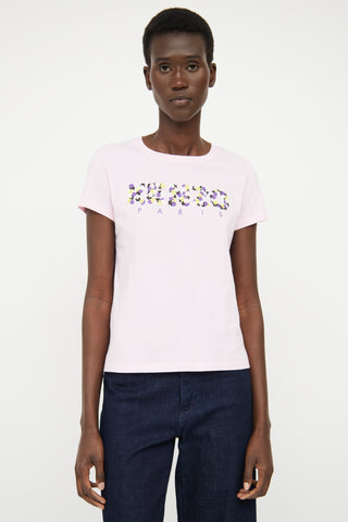 Kenzo Pink Floral Logo Top