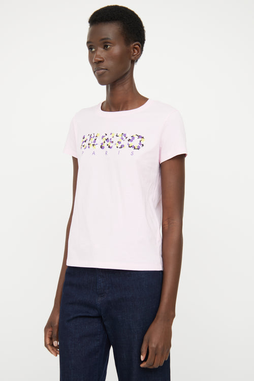 Kenzo Pink Floral Logo Top