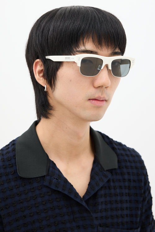 Kenzo White 
Silver KZ40171U Square Sunglasses