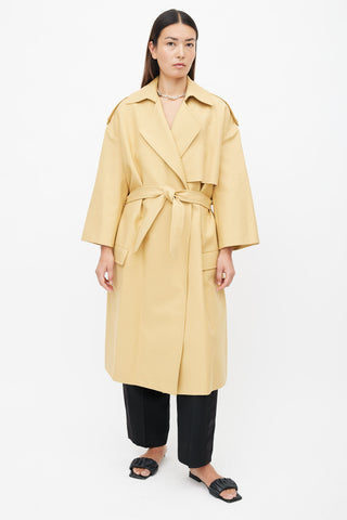 Khaite Beige Oversized Open Belted Trench Coat