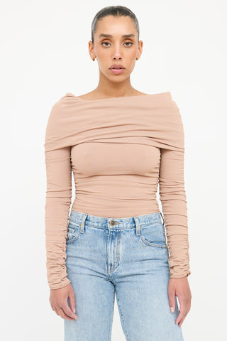 Khaite Zuri Ruched Off Shoulder Top