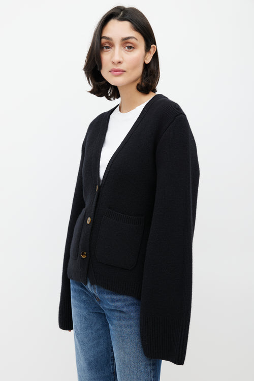 Khaite Black Cashmere Scarlet Cardigan