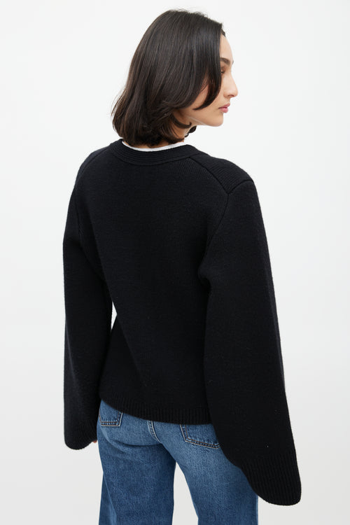 Khaite Black Cashmere Scarlet Cardigan