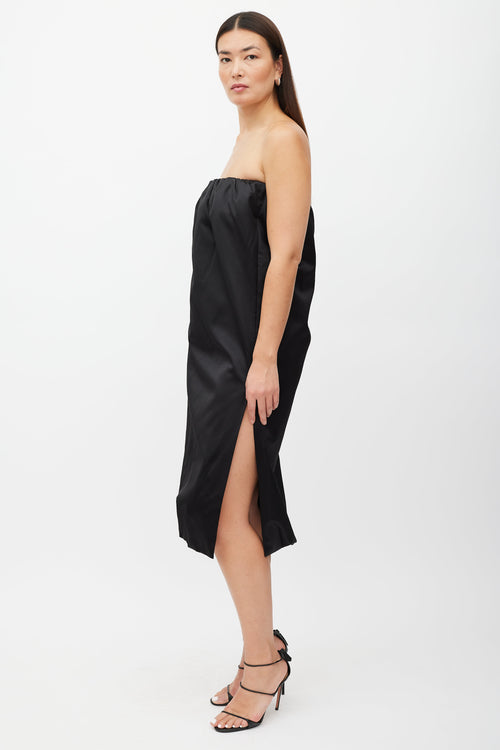 Khaite Black Cotton Blend Yara Dress