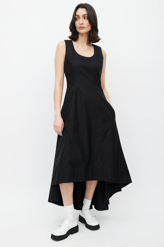 Khaite Black High Low Midi Dress